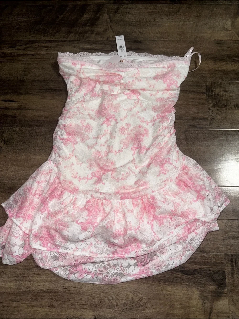 Victoria's Secret PINK x LoveShackFancy Strapless Lace Mini Dress XS NWT - Picture 11 of 11